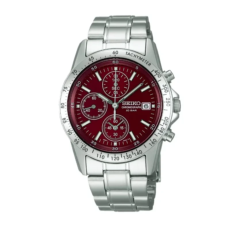 Seiko Spirit Chronograph Sporty Red Dial Men's Watch- SBTQ045